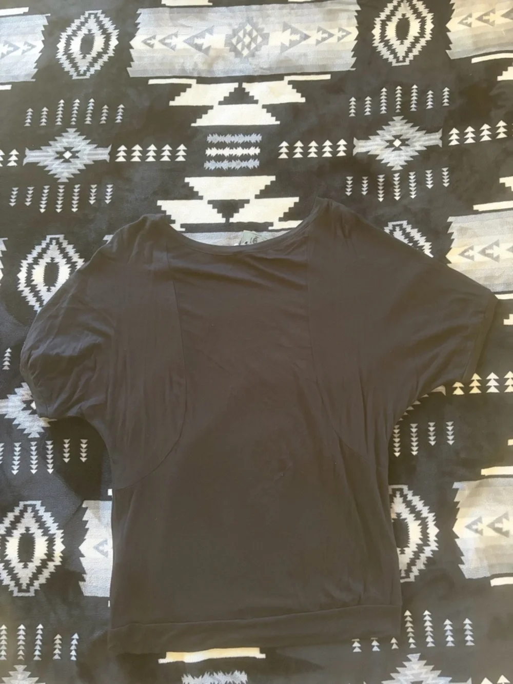 Black Short Sleeve Tee with Rustic American Flag Graphic - Picture 2 of 8